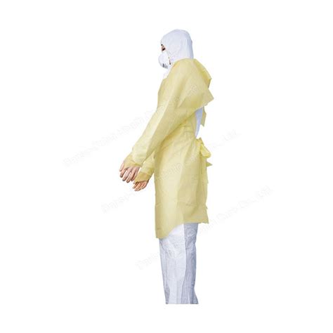 Disposable Isolation Gown Long Apron With Sleeve Thumb Cuff China Non