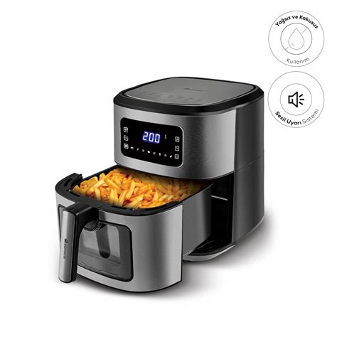 Karaca Multifry Inox Xxl Litre Dijital Cam Pencereli Airfryer Karaca