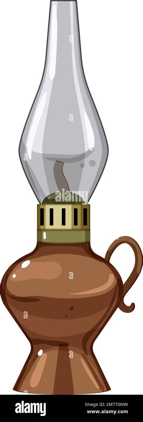 Retro Kerosene Lamp Cartoon Vector Illustration Stock Vector Image