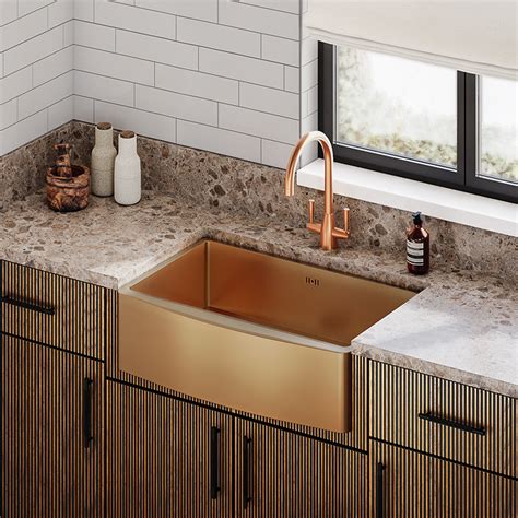 Bower 760 X 500 Brushed Copper Curved Stainless Steel Belfast Kitchen