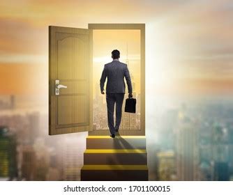 Businessman Walking Towards Open Door Stock Photo Shutterstock