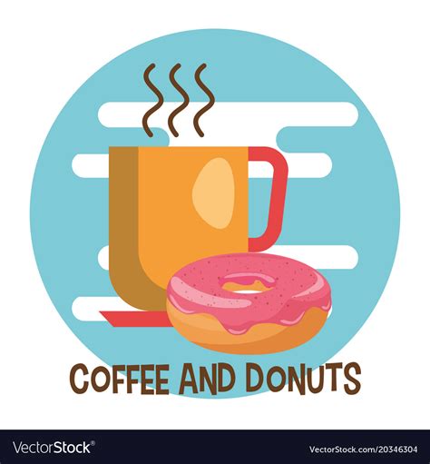 Delicious Coffee Cup And Donuts Royalty Free Vector Image