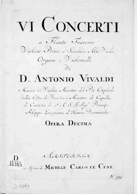 Vivaldi - 6 Flute Concertos, Op.10 - Flute part