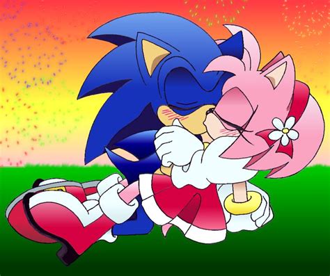 Sonamy Kiss Me Sonic And Amy Anime Drawings Boy Sonic Art