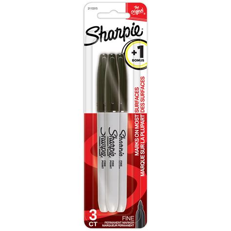 Sharpie Permanent Markers Fine Point Black 2 1 Bonus Walmart