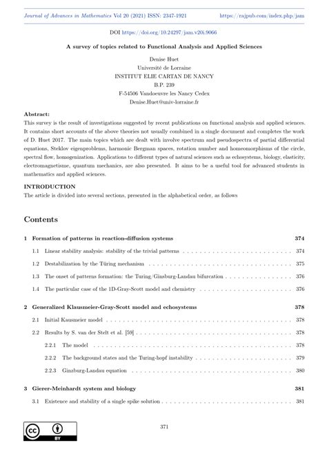 Pdf A Survey Of Topics Related To Functional Analysis And Applied