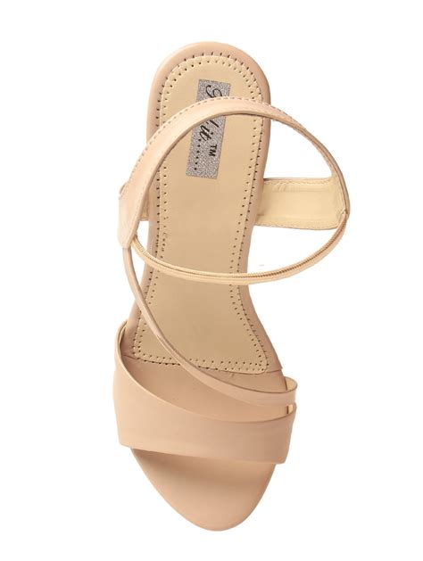 Buy Online Beige Back Strap Sandal From Heels For Women By Feel It For