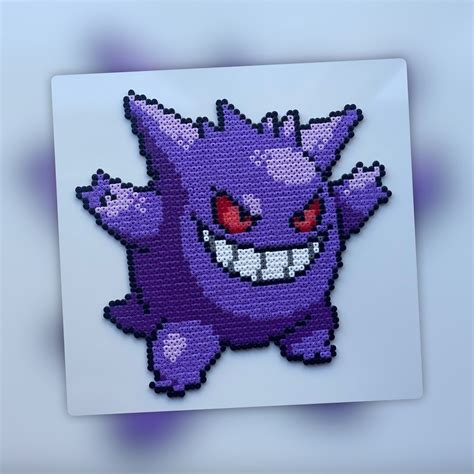 Gengar Pokemon Mini Hama Bead Wall Art Magnet Etsy