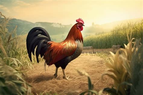 Rooster farm. Generate Ai (3609561)