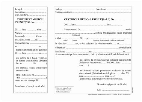 Certificat Medical Prenuptial A5 Silvaniaprint