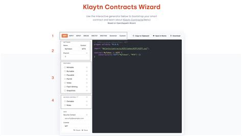 Klaytn Contracts Wizard Klaytn Docs