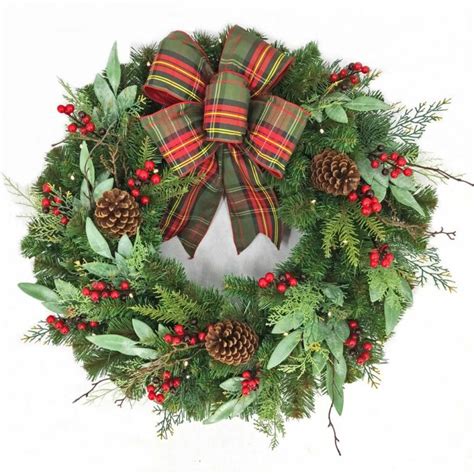 Outdoor Lighted Artificial Christmas Wreaths Front Door