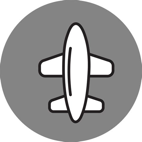 Black Line Art Airplane Gray Circle Icon 24456835 Vector Art At Vecteezy