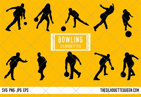 Bowling Silhouette Vector At Vectorified Collection Of Bowling