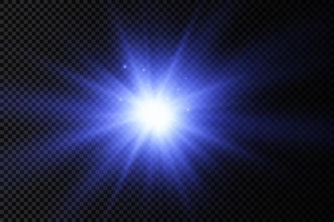 Premium Vector Blue Glowing Light Burst Glow Bright Star Sun Rays