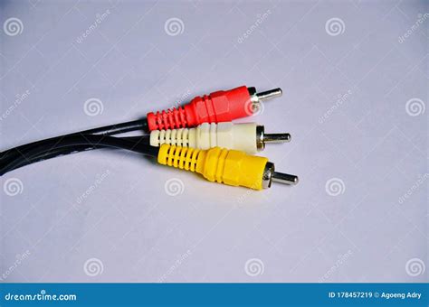 Composite Video Cable in White Background Stock Image - Image of ...