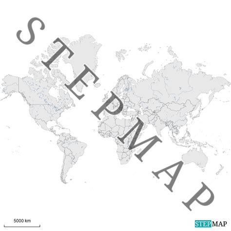 StepMap Ländergrenzen Welt Landkarte für Welt