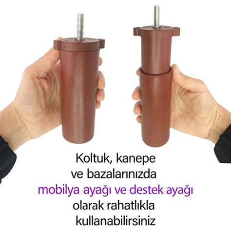 Glaswen Ayarlı Destek Ayağı 13 x 19 cm Kahverengi Gizli Ayak Mobilya