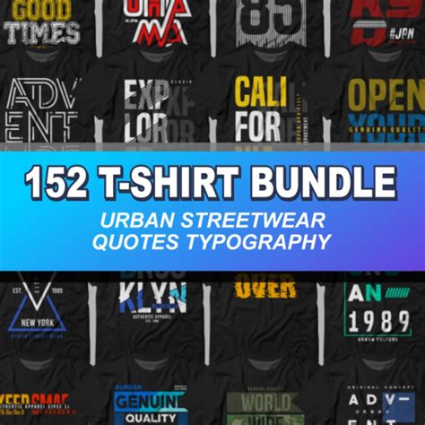 Urban Streetwear T Shirt Designs Bundle Creative Quotes T Shirt