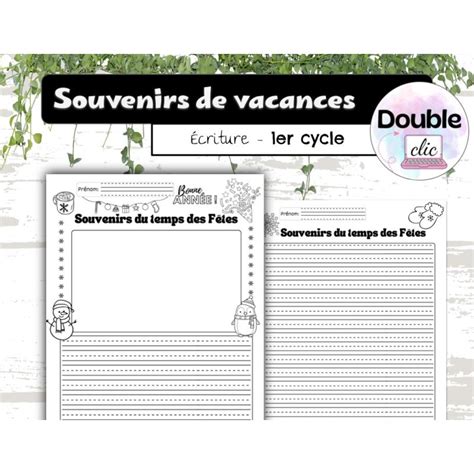 Écriture Souvenirs du temps des Fêtes