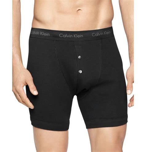 Lyst Calvin Klein Classic Button Fly Boxer Briefs Pack Of 3 In Black