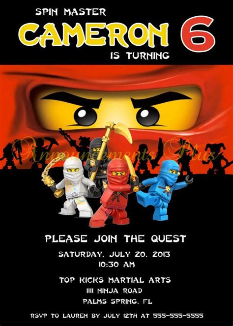 Ninjago Birthday Invitations