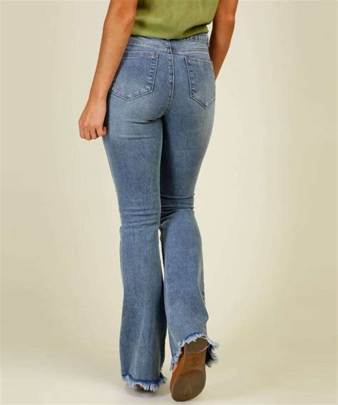 Cal A Jeans Flare Feminina Barra Desfiada Marisa Cal A Jeans Flare