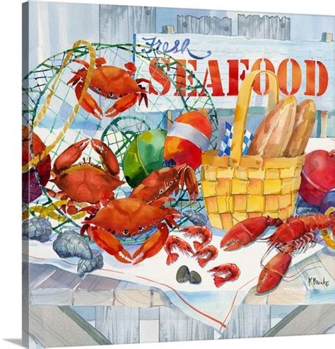 Seafood Galore Abstract Canvas Painting Abstract Canvas Painting