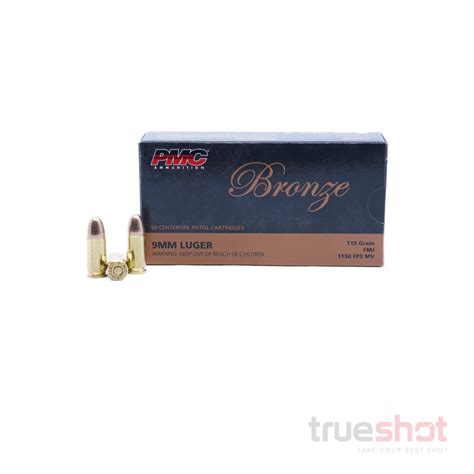 Pmc Bronze 9mm 115 Grain Fmj High Quality Ammo For Sale