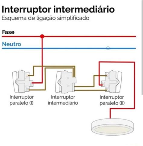 Interruptor Intermedi Rio Esquema De Liga O Simplificado Fase Neutro I