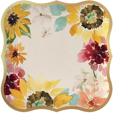 Design Design Elegant Sunflowers Paper Salad Plates Berings