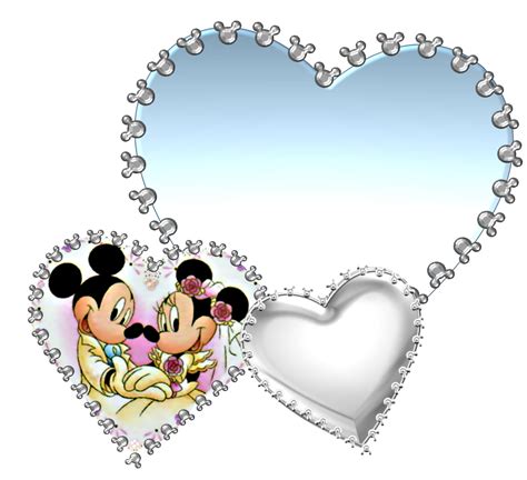 Mickey And Minnie Lovely Hearts For Making Wedding Invitations Labels