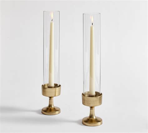 Pottery Barn Monique Lhuillier Salerno Hurricane Taper Candleholder The Summit