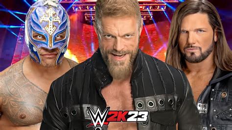 Edge Vs Rey Mysterio Vs Aj Styles Wwe 2k23 Youtube