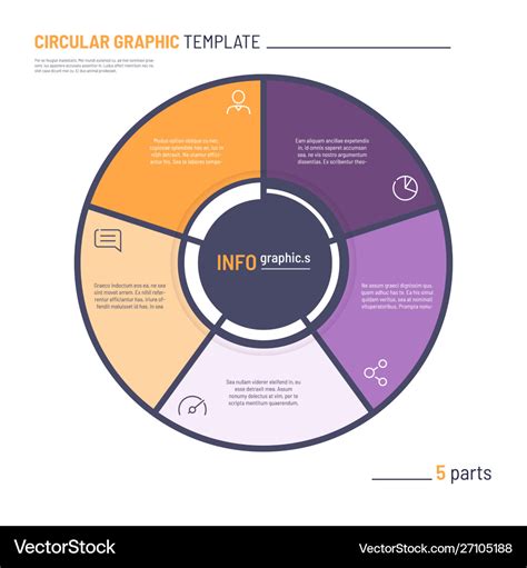 Infographic Circle Chart Template Five Royalty Free Vector