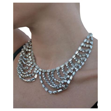 VINTAGE 1950s DIAMANTÉ COLLAR NECKLACE (Weiss) For Sale at 1stDibs ...