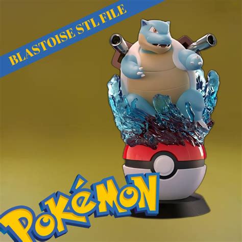 Blastoise STL File Pokemon STL Files Pokeball 3D Print STL Stl File For