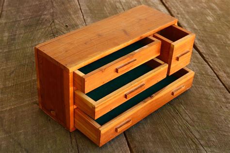 Wood Craft Small Machinist Cabinet Toolbox Chest Drawer Tool Box