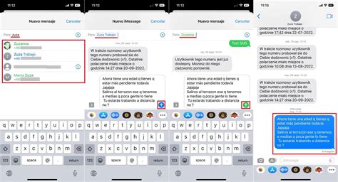 Cómo reenviar un mensaje de texto en iPhone app Mensajes