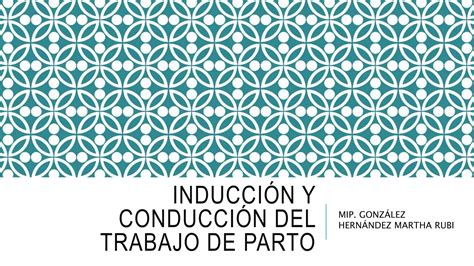 Inducci N Y Conducci N Del Trabajo De Parto Pptx