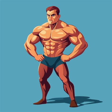 Premium Vector Bodybuilder Man Posing Vector Background Design