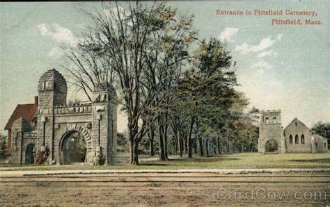 Entrance To Pittsfield Cemetery Massachusetts Postcard