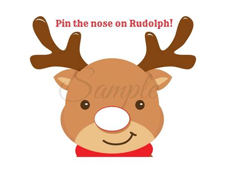 Printable Pin The Nose On The Reindeer