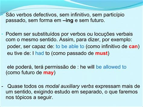 Verbos Auxiliares Modal Auxiliary Verbs Ppt