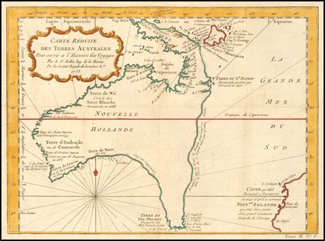 Carte Reduite Des Terres Australes 1753 Barry Lawrence Ruderman