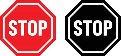 Stop Sign Clip Art Black And White