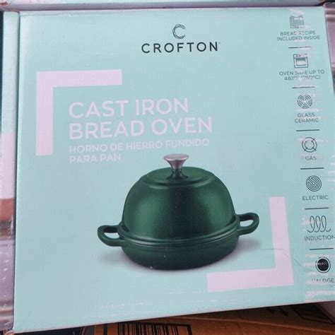 Rare Crofton Cast Iron Enameled Bread Oven New Limited Edition Green