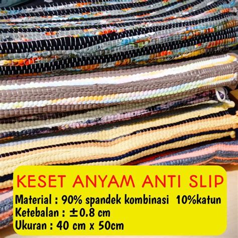 Jual Kesed Kaki Rajut Anyam Tenun Tebal Menyerap Air Murah Shopee