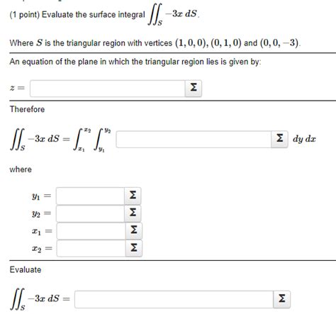 Solved Point Evaluate The Surface Integral Chegg