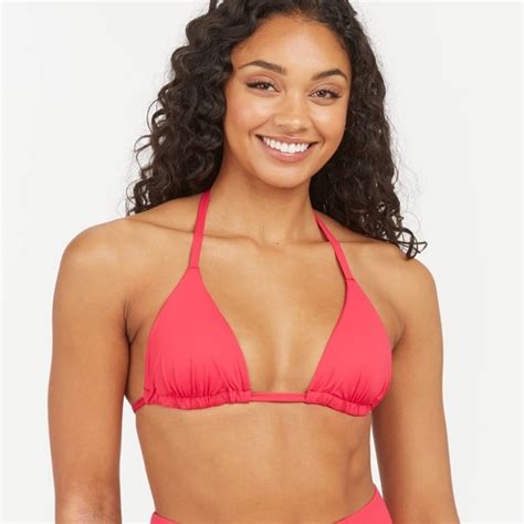 SPANX Swim Spanx Swim Triangle Bikini Top In Hibiscus Poshmark